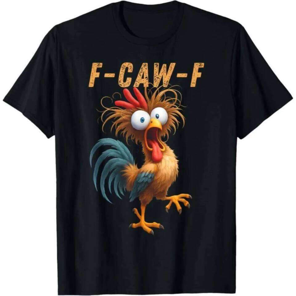 Vintage F-CAW-F Chicken Meme T Shirt Funny Animal Print Casual Streetwear Unisex Tee C260207