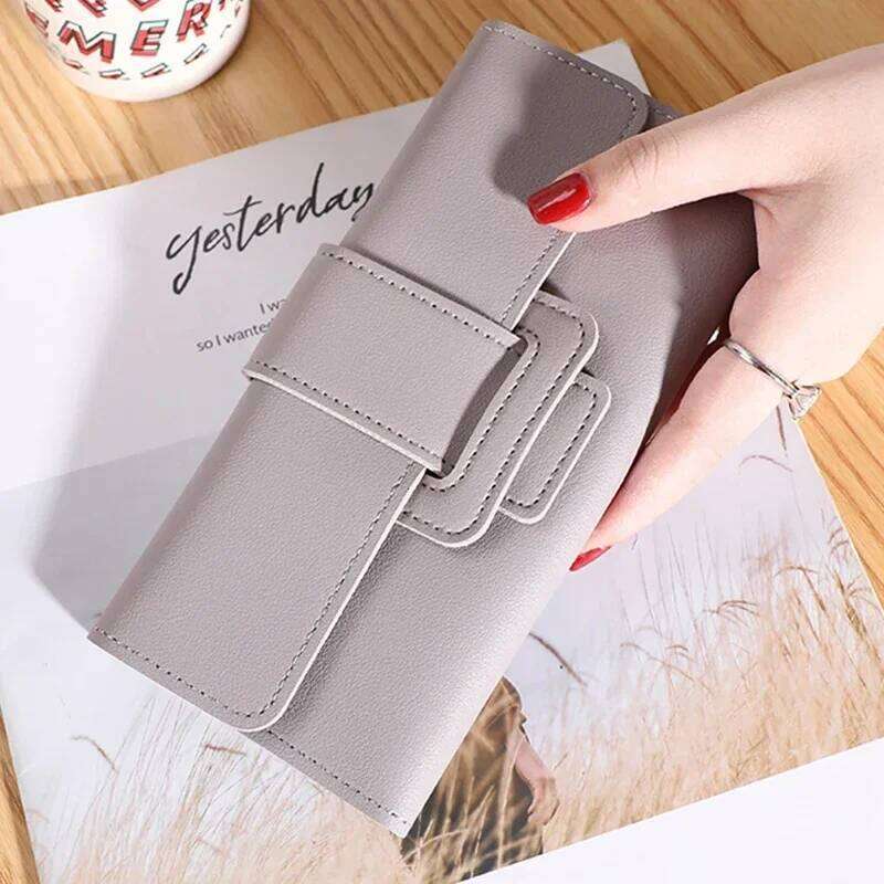Ladies Luxury Large Capacity Leather Bag with Zipper Women Wallet Cardholder Coin Purses Clutch Phone Credit Card Holder Y260206