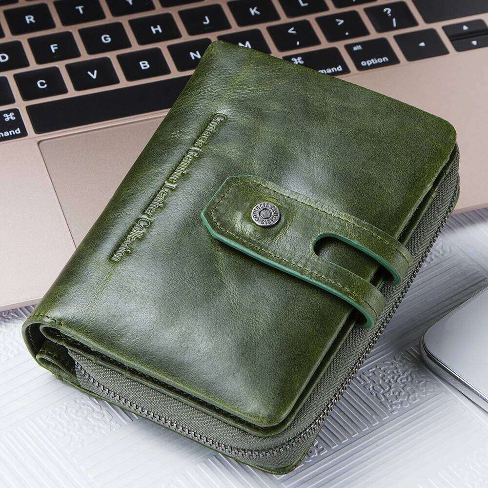 Contacts'S Fashion Women Short Wallets Genuine Leather Woman Wallet Zipper Coin Purse With Card Holder Money Bags Large Capacity Y260206