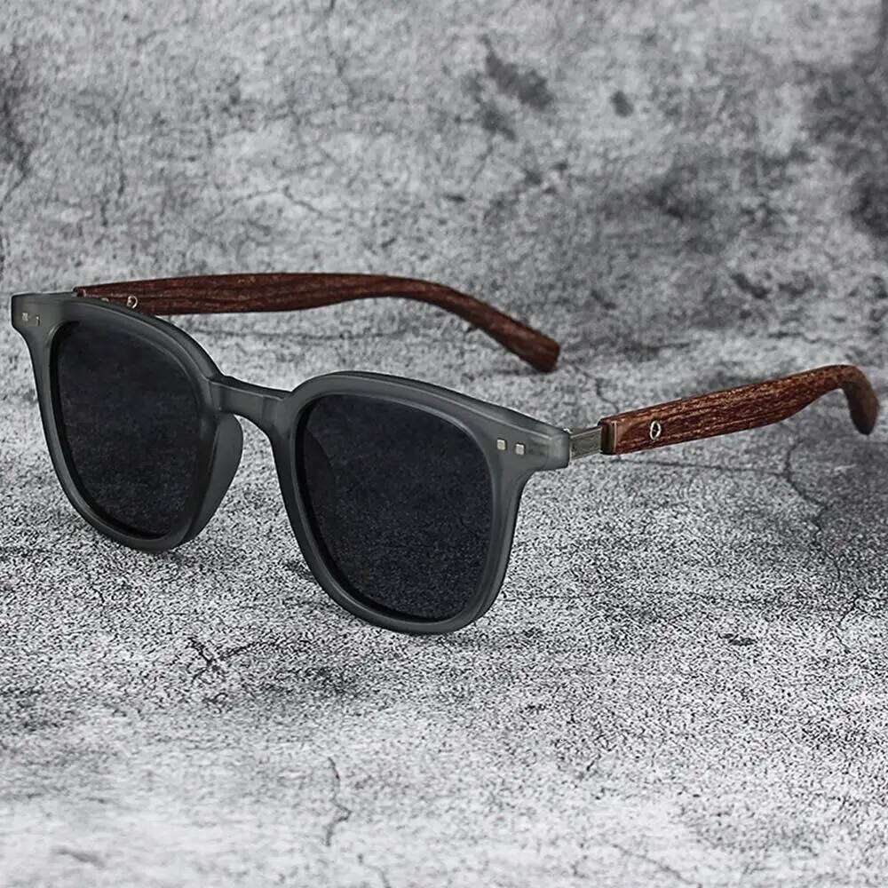 New UV Protection Wood Grain Sunglasses Outdoor Street Photography Square Frame Sun Glasses Shades for Women & Men Y260207