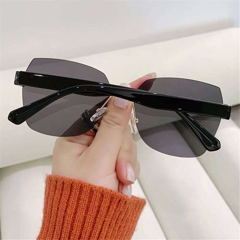 Vintage Rimless 2024 Women Gradient Sunglasses Summer Shades Fashion UV400 Frameless Sun Glasses Ladies Eyeglasses Y260207
