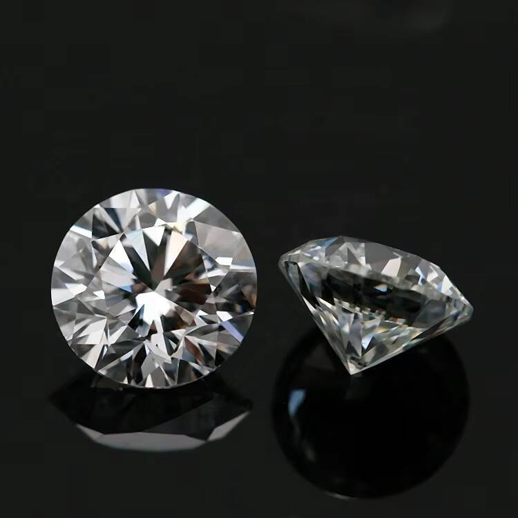 White Synthetic Diamond HTHP Round Brilliant Cut CVD Polished Lab Grown Diamond