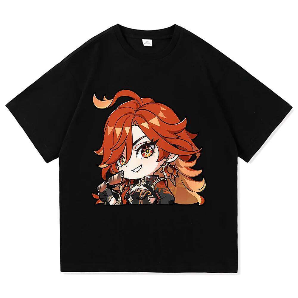 Genshin Impact Mavuika T Shirt Fashion Men Aesthetic Video Game T-Shirt Unisex High Quality Cartoon Vintage Cotton Tees Shirts C260207
