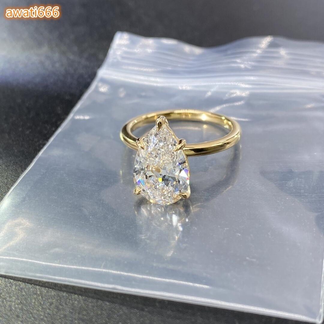 3CT IGI Certificated 10K 14K 18K Yellow Gold CVD Lab Grown Diamond Engagement Ring