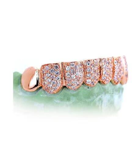 VVS Moissanite Diamond 8x8 Teeth Elegant 925 Sterling Silver 10K Gold Plated Fine Grillz Elegant 8x8 Teeth