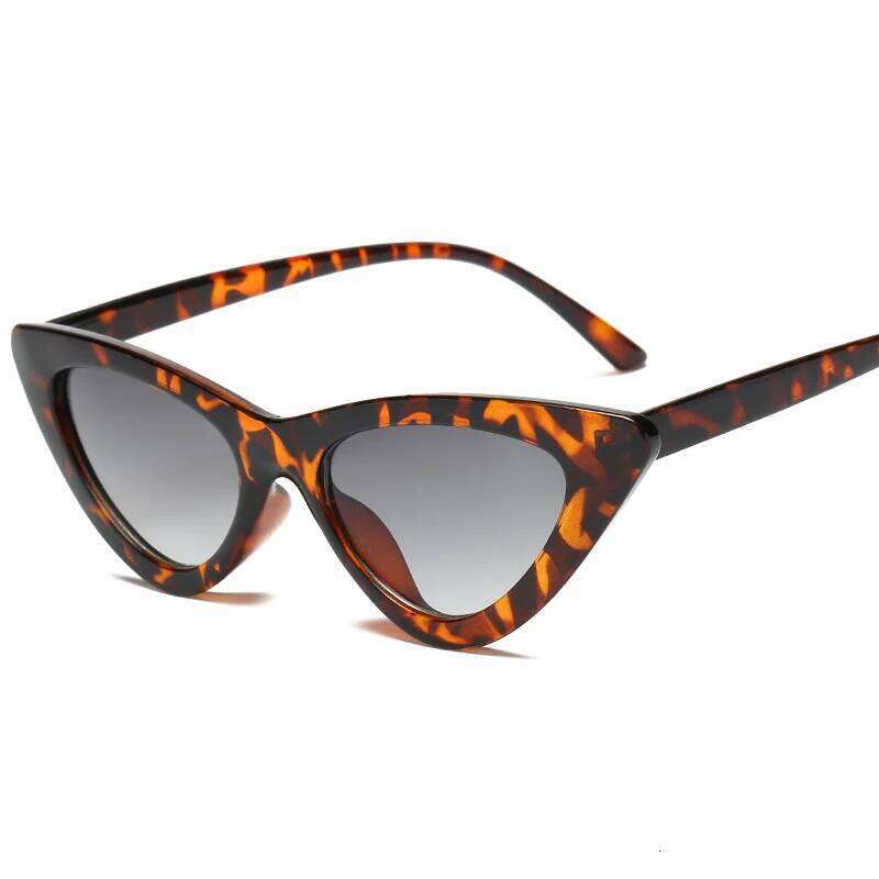 2025 Cat Eye Fashion Plastic Women Vintage Small Leopard Men Sun Glasses Mirror Retro Sunglasses For Female UV400 Y260207