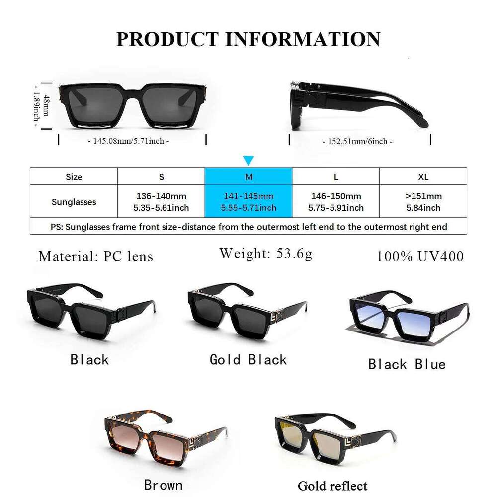 Ruiao Retro Black Millionaire Shades Luxury Sunglasses 2025 For Men Designer Famous Brand Square Sun Glasses Man Women Sunglass Y260207