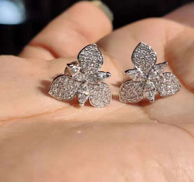 925 Sterling Silver Hip Hop Earring Diamond Moissanite Jewelry