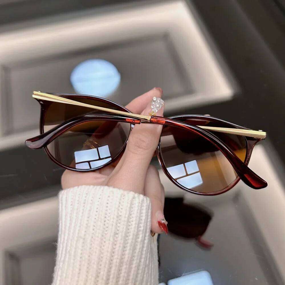 Fashion Round Sunglasses Men Brand Designer Vintage Sun Glasses Male Black Retro Cat Eye Frame Outdoor Driving Oculos De Sol Y260207