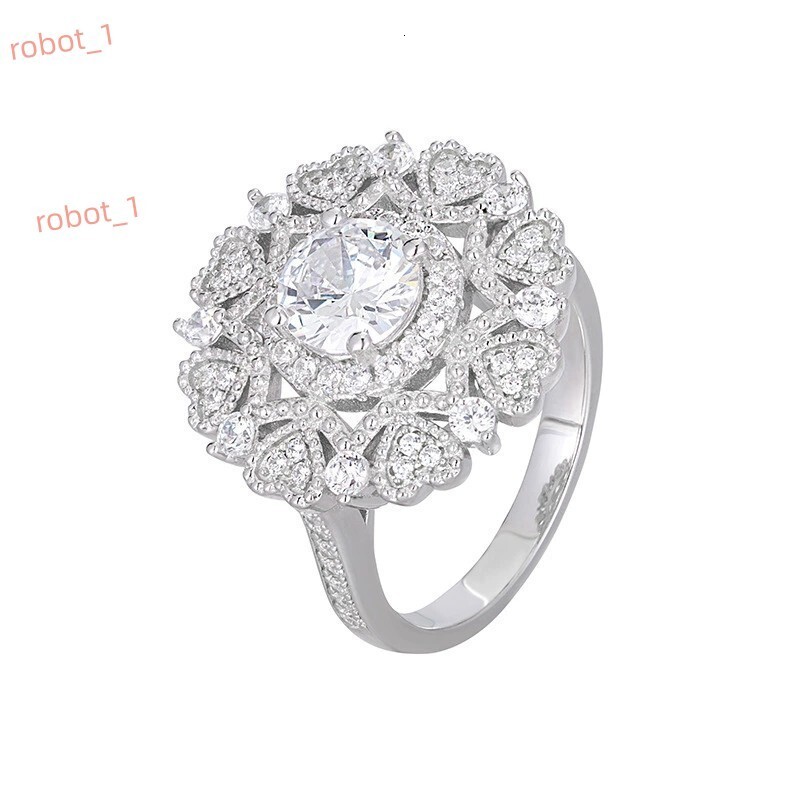 Custom Cubic Zirconia Engagement Ring Europe and America 925 Sterling Silver Diamond Womens Wedding Ring