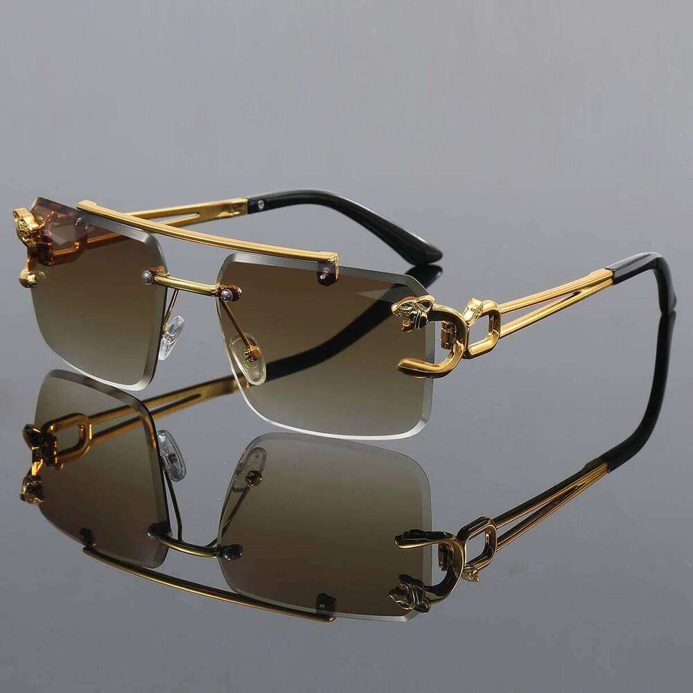 1pc Unisex Casual Hollow Out Design Retro Rimless Square Glasses For Daily Life Outdoor Vacation Beach Street-Photography Y260207