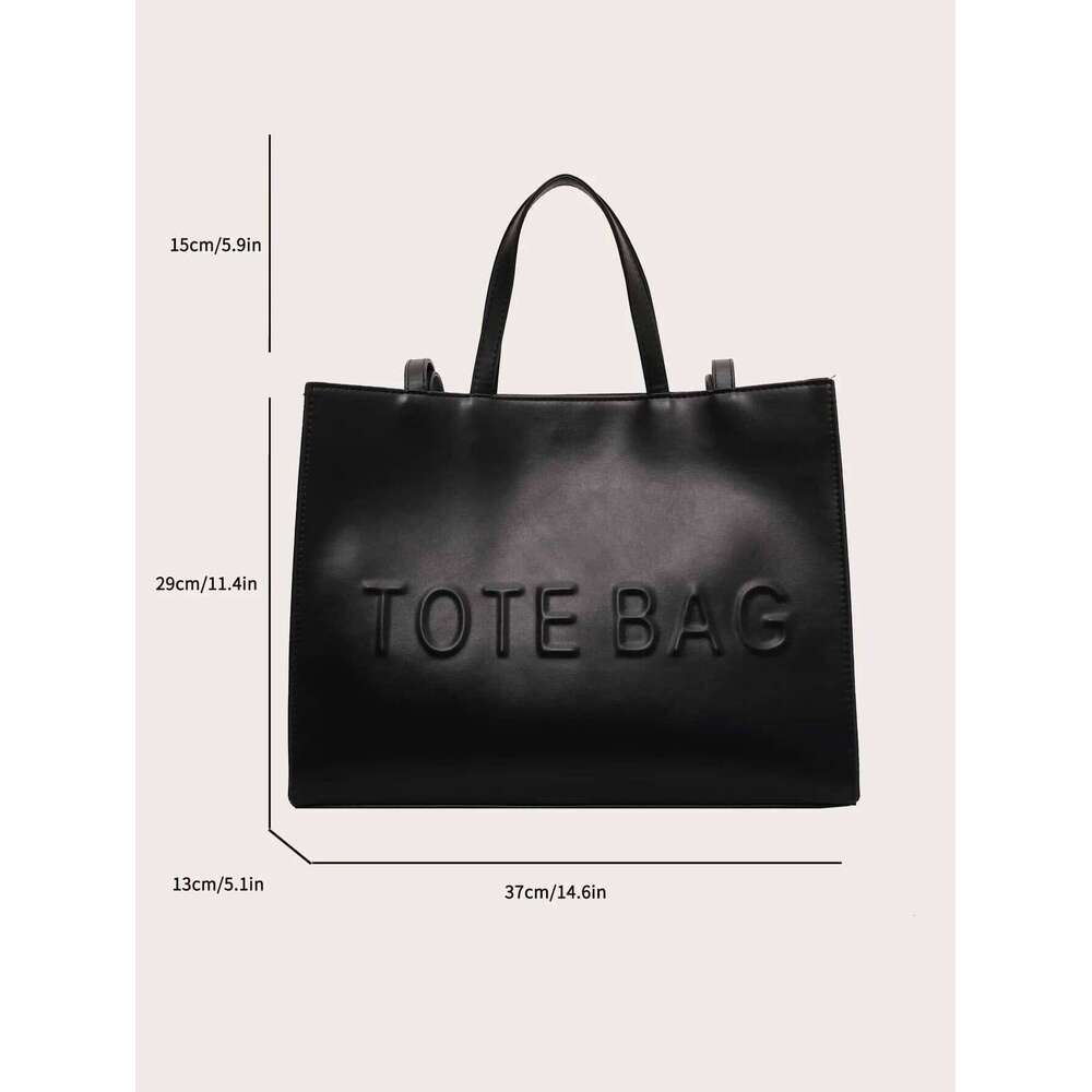 Large Capacity Fashionable Tote With Letter Print Fashion Solid Color Simple Crossbody Women Casual Handbag Shoulder Bag C260207
