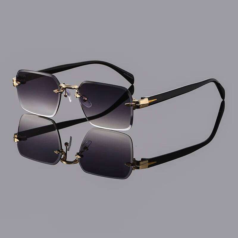 1pc Unisex Multicolor Casual Personality Retro Rimless Square Glasses For Daily Life Outdoor Vacation Beach Street-Photography Y260207