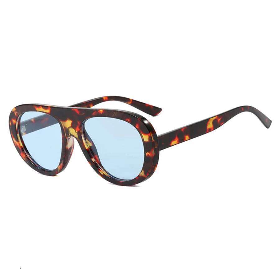 Y2K Retro Pilot For Women Sunglasses Trendy Leopard Print Glasses Vintage Unisex Eyewear Men Bold Fashion Accessories Y260207