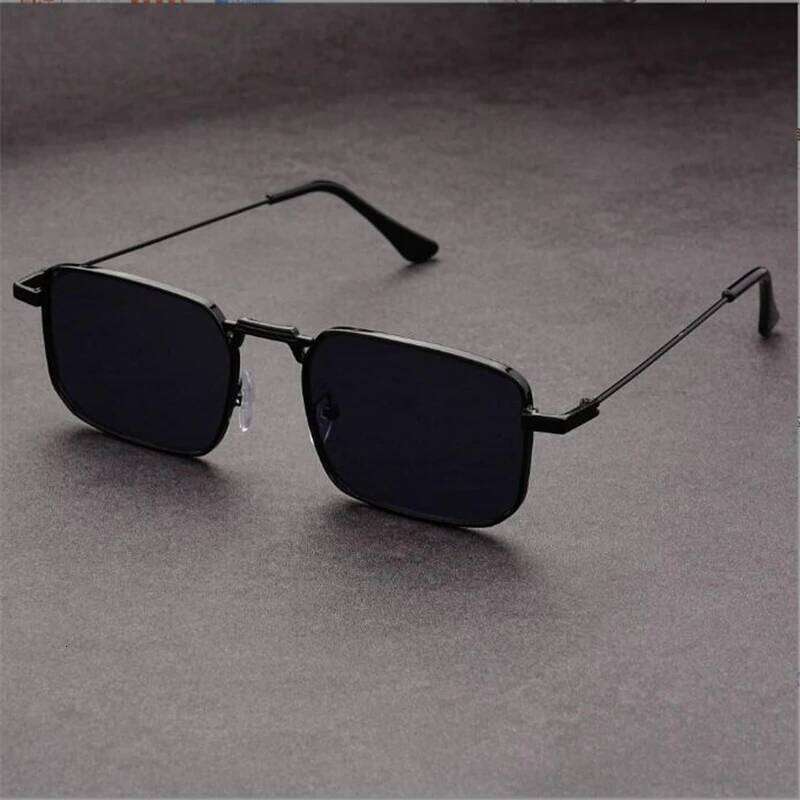 2024 Metal Square Red Lens Sunglasses Men, Top UV Protection, Sunscreen, Ultra Clear Glasses for Women Y260207