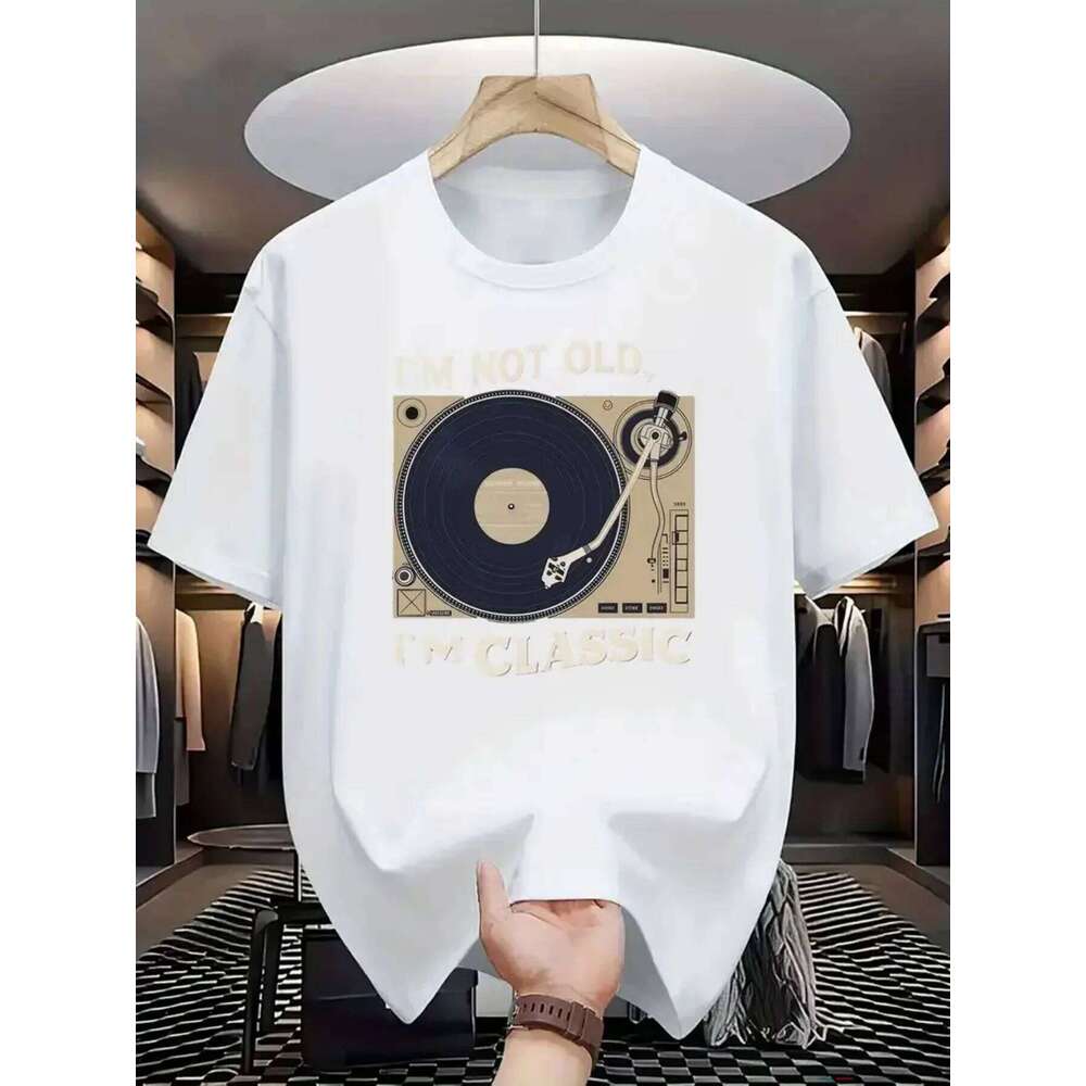 Men Summer Loose Printed T-Shirts Casual Round Neck Short Sleeve Versatile Fashion Basic Daily Wear All-Match Tops C260207