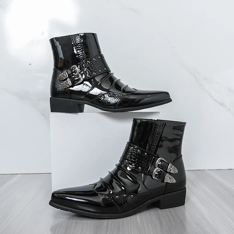 High Quality Chelsea Leather Boots for Men Fashionable Mens Casual Shoes Business Dress Zapatillas Hombre 260208
