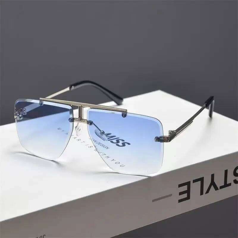 Retro Pilot Metal Sunglasses Fashion Style Men Square Shades Trendy Popular Brand Design Glasses UV400 Women Eyewear Y260207