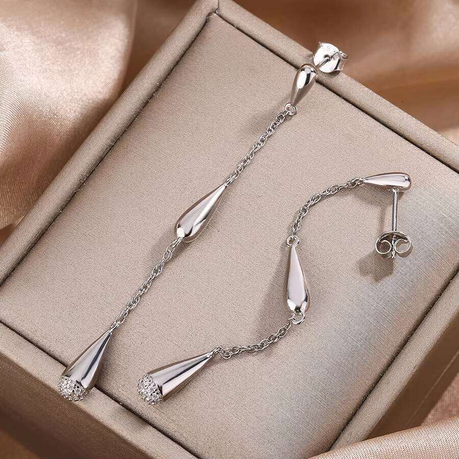 Most Popular New Trendy Jewelry CE Certified 925 Silver Teardrop 3.4Ct Vvs1 D Color Moissanite Dangle Drop Fine Earrings