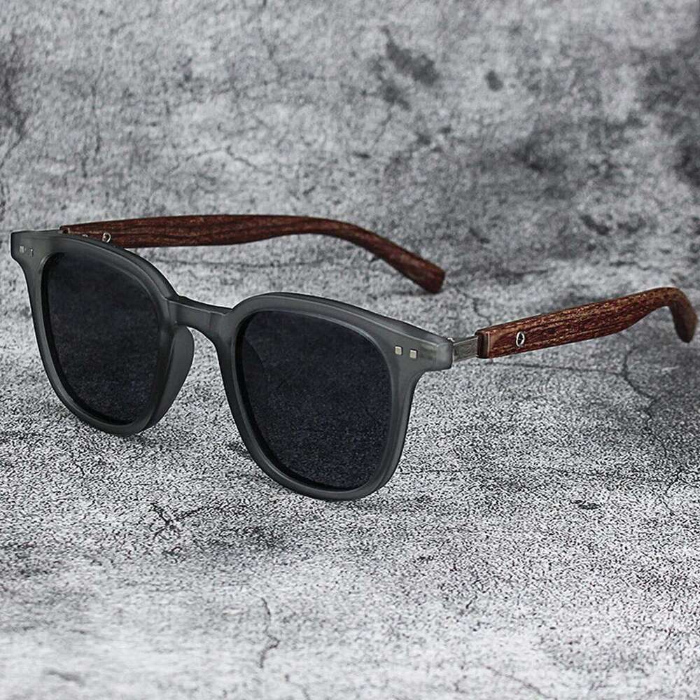 Fashion Retro Wood Grain Sunglasses Polarized UV Protection Men and Women Very Suitable for Outdoor Street Photography Y260207