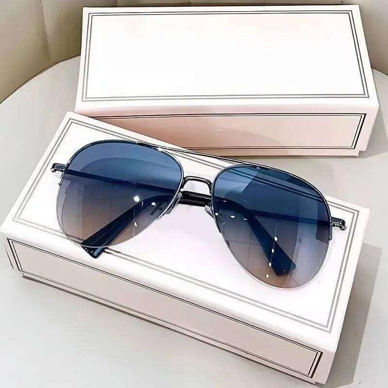 Fashion Gradient Sunglasses for Men Big Frame Pilot Sun Glasses Brand Design Anti-reflective Lunette De Soleil Homme UV400 Y260207