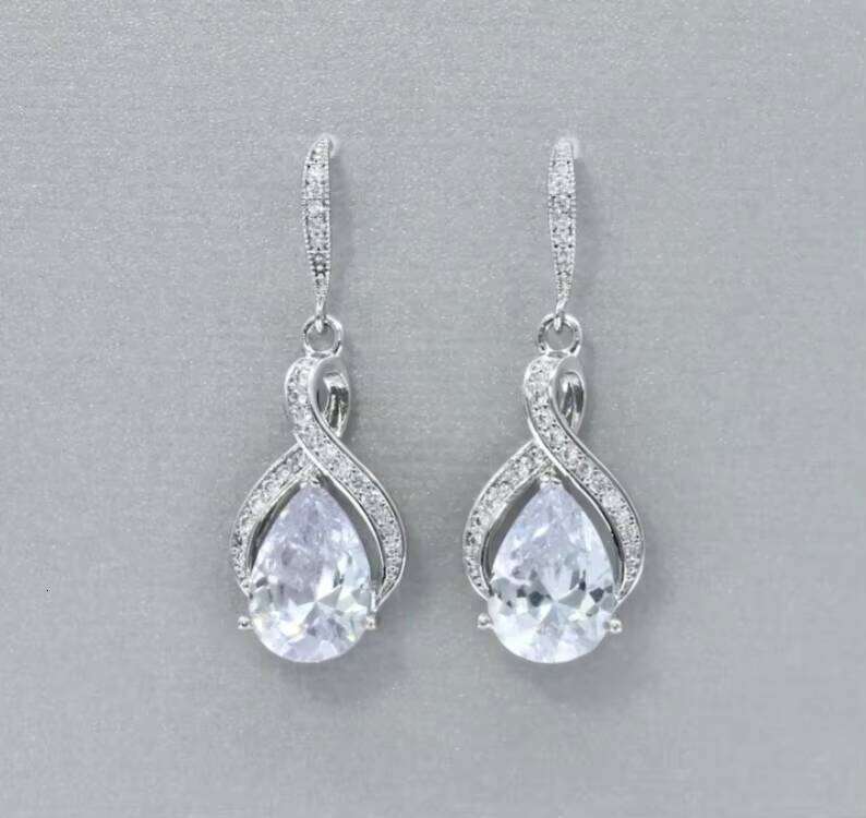 Pear Shape Sterling Silver Earring Beautiful Stud Earrings Moissanite Customized Hip Hop Gift For Her