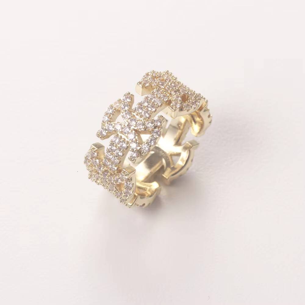 2022 New Rings High Quality CZ Ring Copper Gold Color Iced Out Cubic Zirconia Fashion Men Women Hip Hop Jewelry Gifts