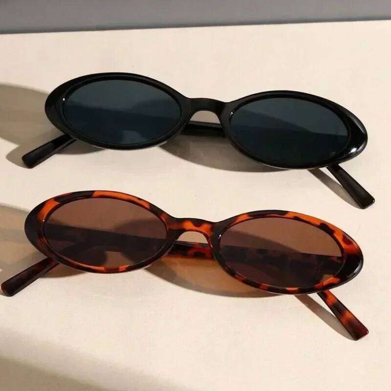 2024 Women's Vintage Sunglasses Luxury Brand Designer Small Oval Unusual Retro Fashion Women Sun Glasses Oculus Y260207