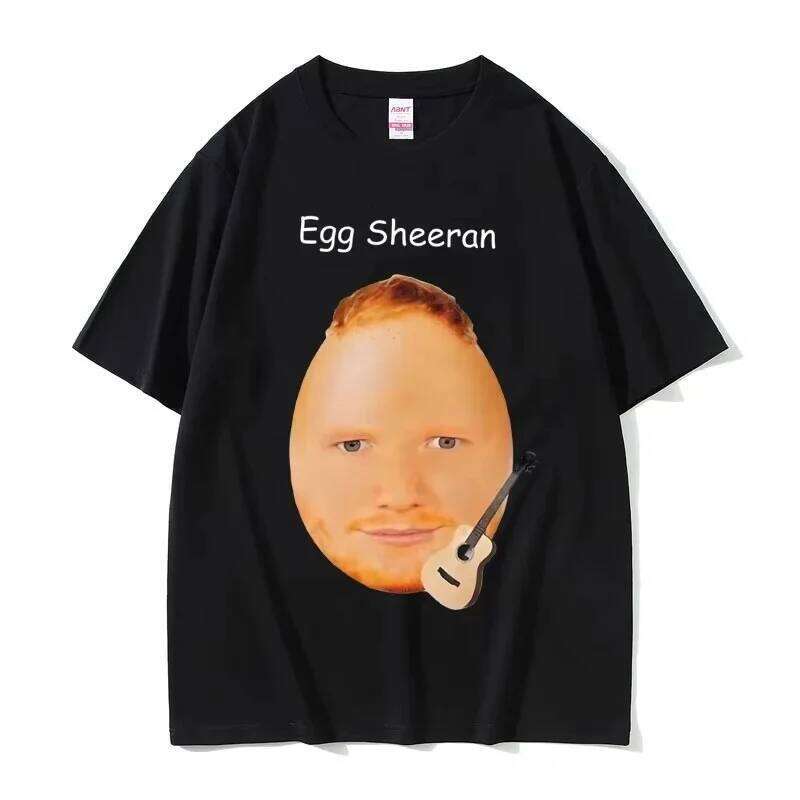 Funny Egg Ed Sheeran Meme T Shirts Men Women Fashion Casual Harajuku T-shirts Men's Crewneck Short Sleeve T-shirt C260207