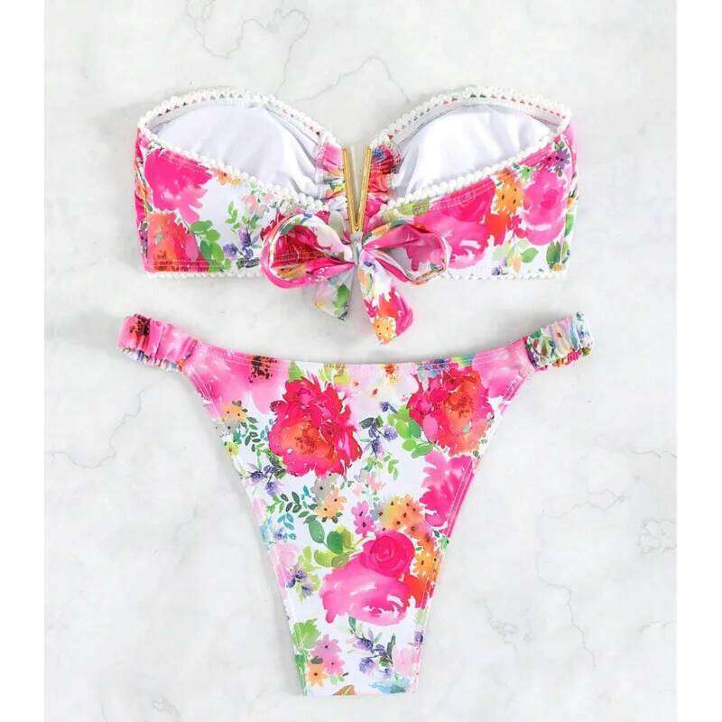 New Floral Sexy Bikinis Swimsuits Women's Swimwear Push Up Female Beach Swim Wear Bathing Suits Brazilian Bikini Set Pool Bather C260207
