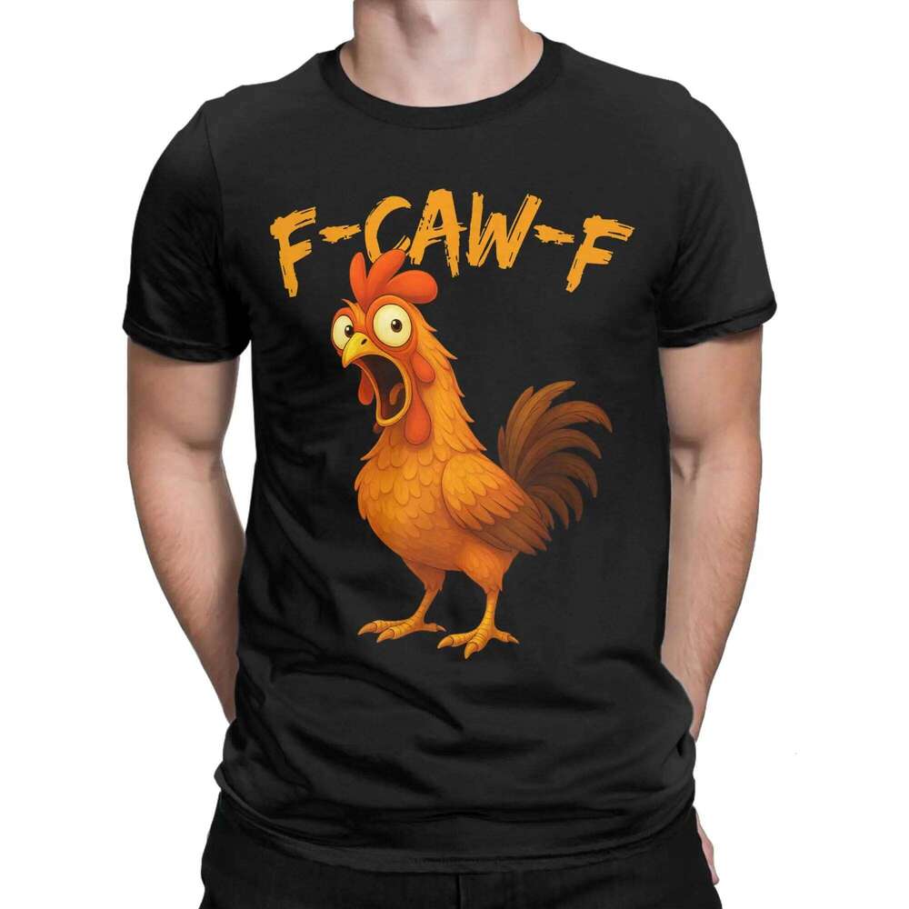 Vintage T Summer Funny Chicken Humor Caw F Quote Rooster Meme Trendy Cool T-Shirts 100% Cotton Tee Shirt Gift C260207