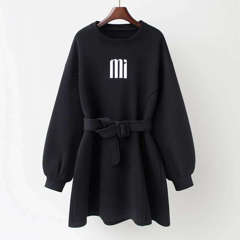 Loose Mid-Length Velvet Sweatshirt In Designer Fashion Autumn Winter New Korean Letter Thickened Jacket Top For Women's Dress