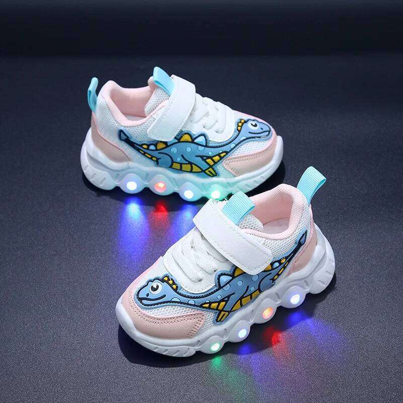 2023 New LED Children's Trainers Boys and Girls Tennis Sports Shoes for Toddlers Child Kids Sneakers H260207