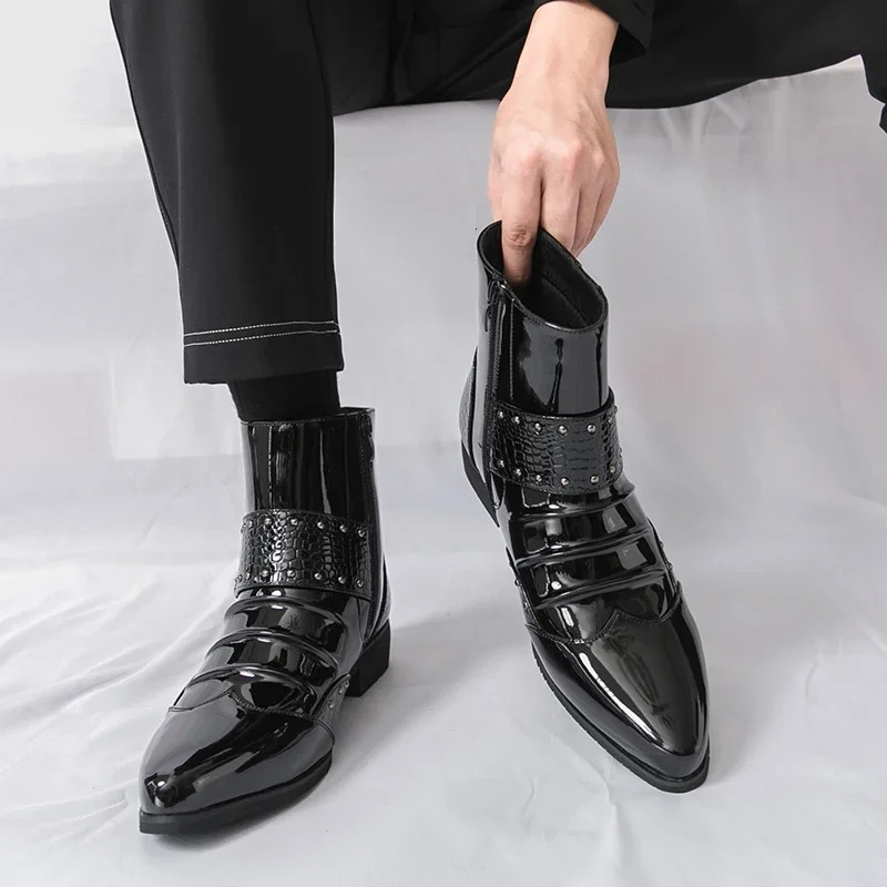 High Quality Chelsea Leather Boots for Men Fashionable Mens Casual Shoes Business Dress Zapatillas Hombre 260208