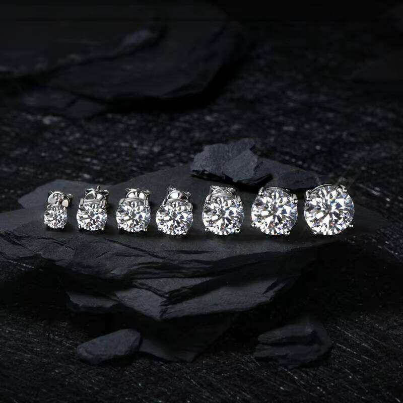 Earrings All Size 0.5Ct 4Ct 5Ct Lab Diamond 925 Sterling Silver VVS Moissanite Round Type Stud Earring