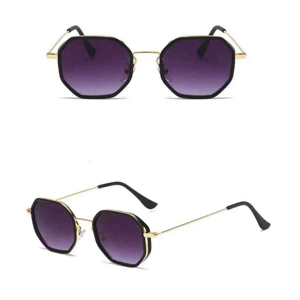 New Fashion Polygonal Retro Outdoor Windproof Sunglasses Metal Lightweight Small Frame Eyewear Y260207