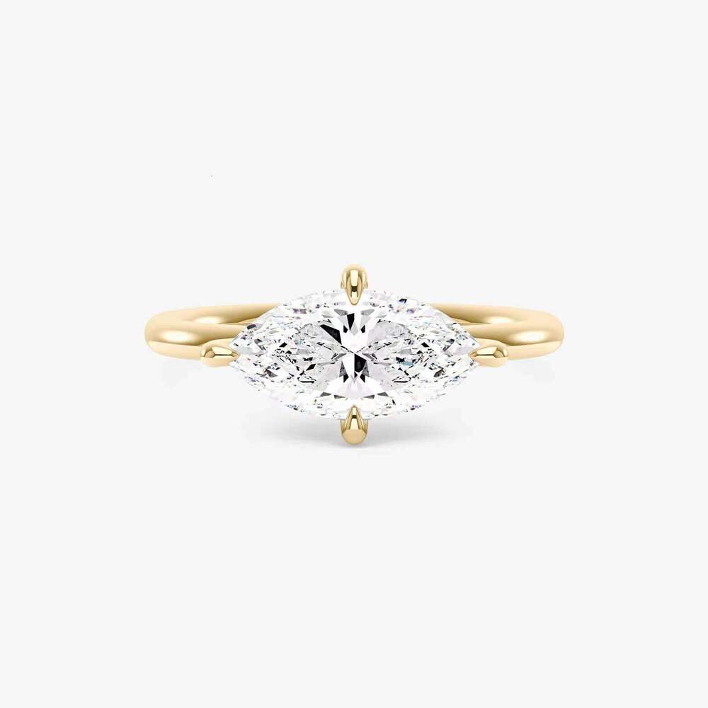 Solitaire 15*8.5Mm Marquise Cut Diamond CZ 925 Sterling Silver 14K 18K Gold Plated Ring Jewelry For Women