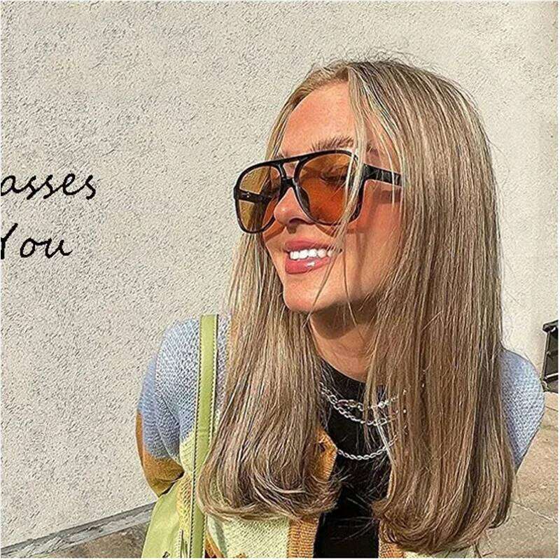 Classic Retro Vintage Aviation Pilot Sunglasses Women Men Big Large Oversized Frame Luxury Designer Shades 70s Sun Glasses Y260207