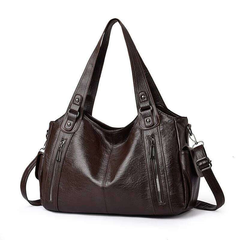 Pu shoulder bag fashionable temperament zipper opening design daily commuter handbag C260207