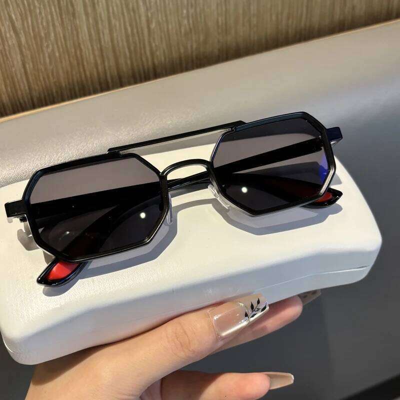 Retro Steam-Punk Sunglasses For Men With Polygonal Ddesign Large Frame Car-Specific Premium Quality UV Protection Edgy Chic Y260207
