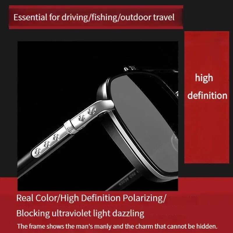 Intelligent Photochromic for Men Professional Day Night Driver Sunglasses UV400 Retro Luxury Design Glasses Vintage Y260207