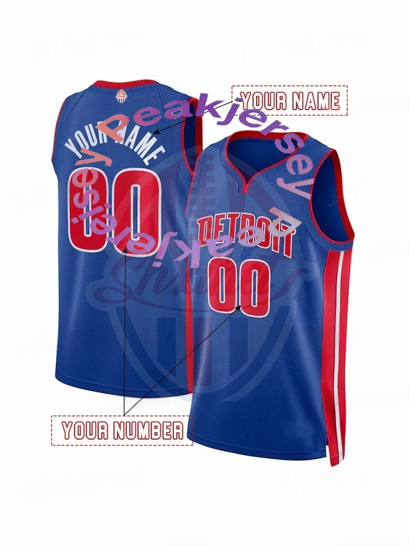 Custom Fontecchio19 Basketball Jerseys Cunningham Ivey Thompson Stewart28 Hill Rodman Duren Thomas Wallace Beasley Waters III Smith Stitched any name any number