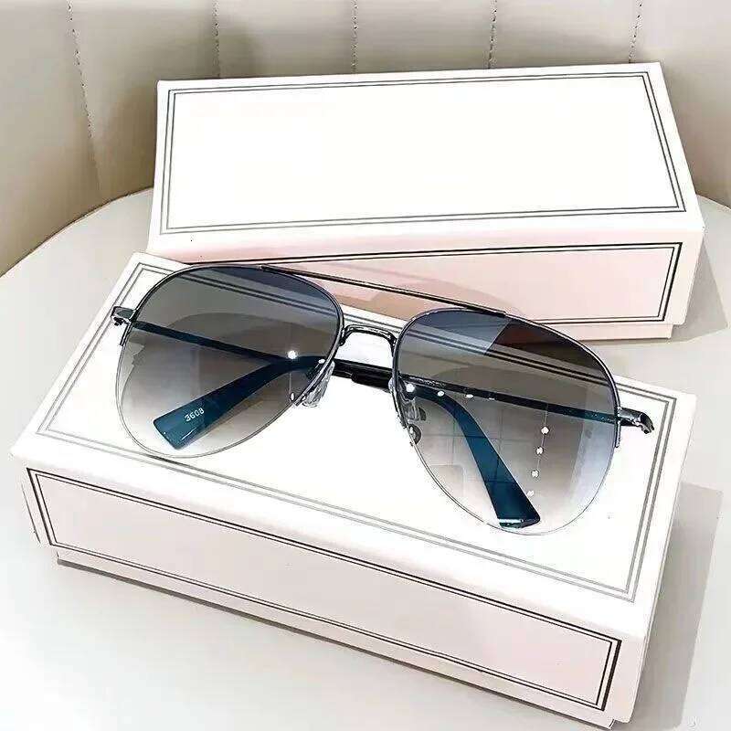 Fashion Gradient Sunglasses for Men Big Frame Pilot Sun Glasses Brand Design Anti-reflective Lunette De Soleil Homme UV400 Y260207