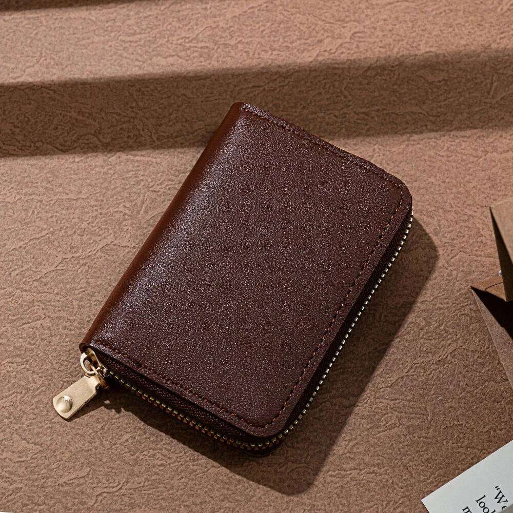 Business Solid Color ID Credit Holder New Women's Multiple Card Slots PU Leather Pocket Case Coin Purse Wallet Y260206