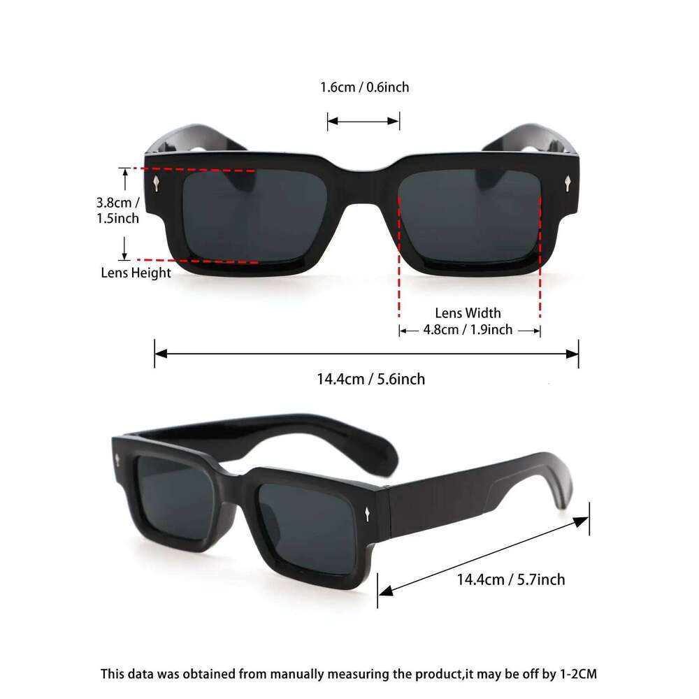 1pc Classic Y2k Punk Black Rectangle Fashion Glasses For Men Women Outdoor Party Vacation Travel Driving Supply Photo Prop Y260207