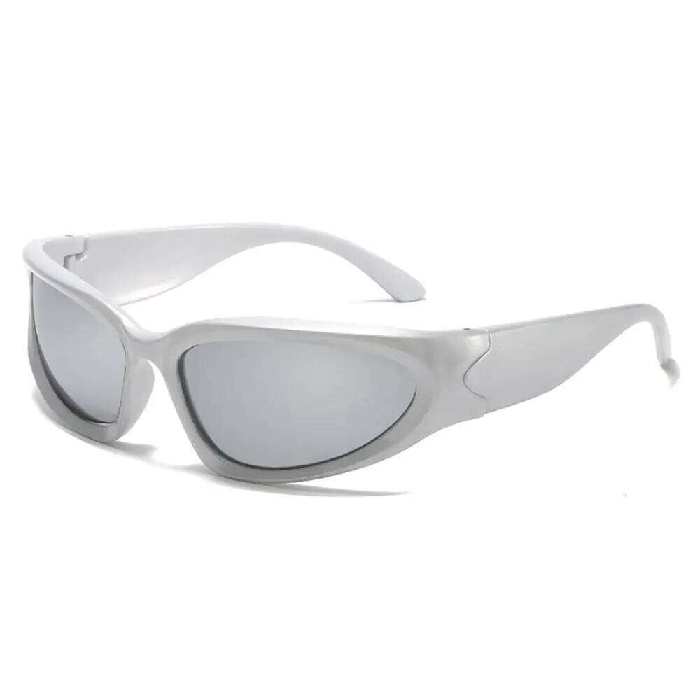 Trendy Y2K Cycling Sunglasses Outdoor Sports Shades Millennium Futuristic Sun Glasses UV Protection Street Shooting Eyewear Y260207