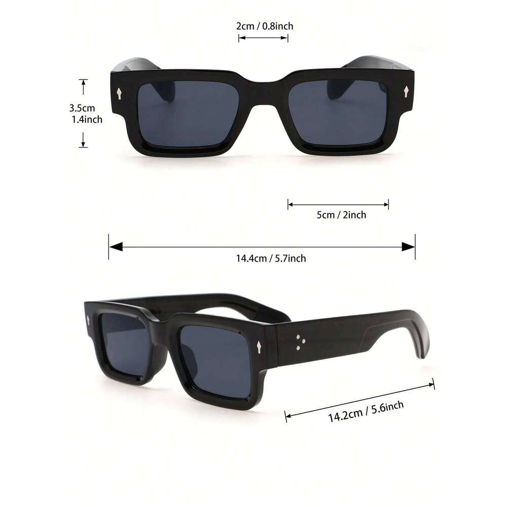 1PC Fashion Classic Square Plastic Frame Women Cool Sunglasses For Men Daily Life Shades Eyewear Accessories. Y260207