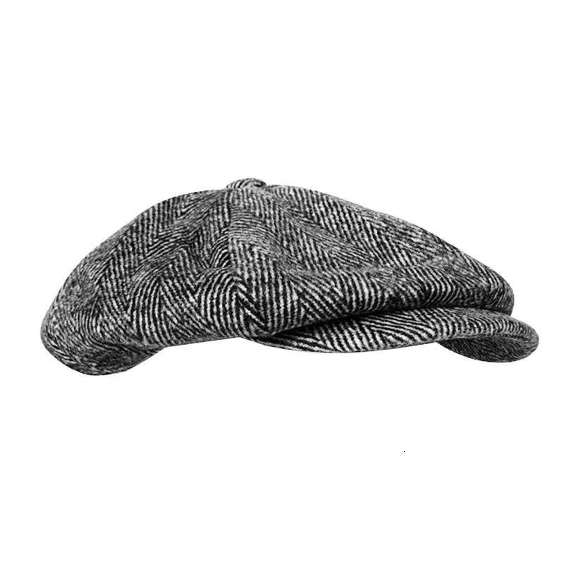 Wool sboy Cap Men Grey Herringbone Flat Caps Women Men British Painters Hat Soft Autumn Winter hats Octagonal Cap BLM09 260205