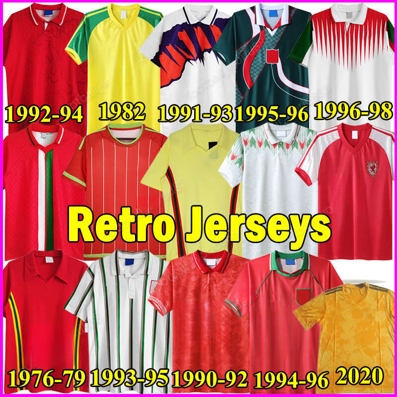 Wales Retro 1976 Cymru Premier Soccer Jerseys GIGGS RUSH 82 90 shirts 92 94 HUGHES SPEED SAUNDERS 95 96 98 football kits BELLAMY 15 16 20 Men Uniforms Kit Sets