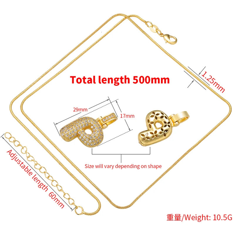 ZHUKOU 125x500mm Fat and lovely crystal brass silver color letter necklace for women friends birthday gift model VL34 260124